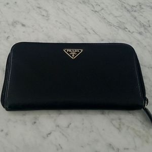Prada Saffiano Leather Wallet 8"x4.5"